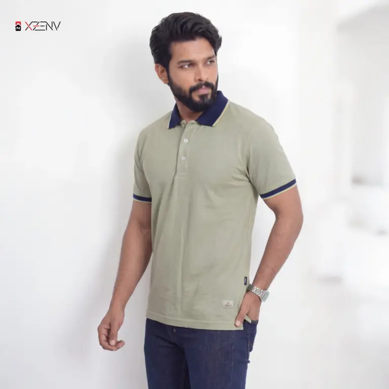 XZENV Olive Green Polo