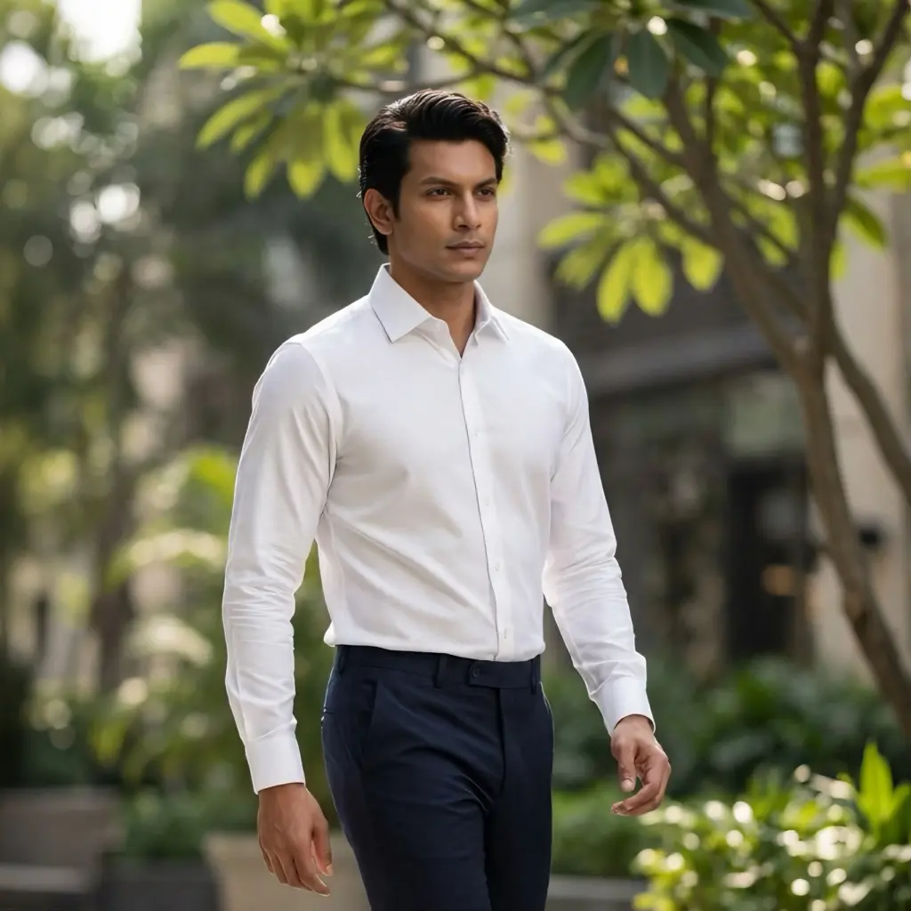 XZENV White Oxford Premium Shirt