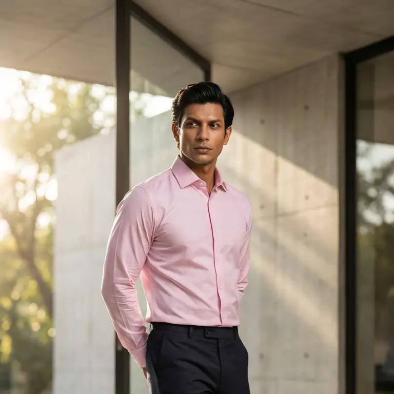 XZENV Pink Oxford Premium Shirt