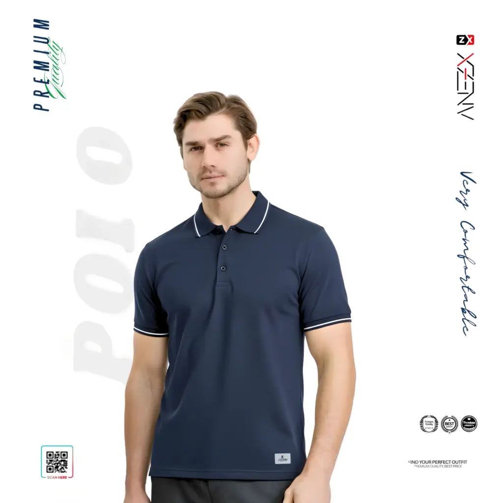 XZENV Navy Blue Polo