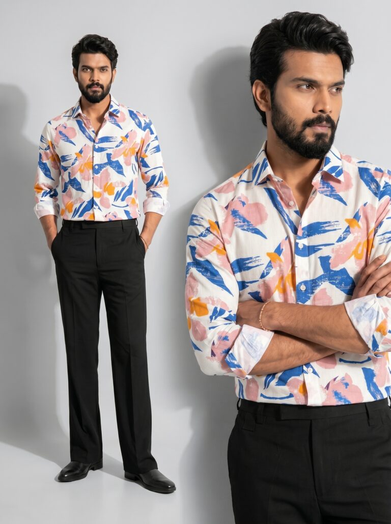 XZENV Multicolor Abstract Premium Shirt