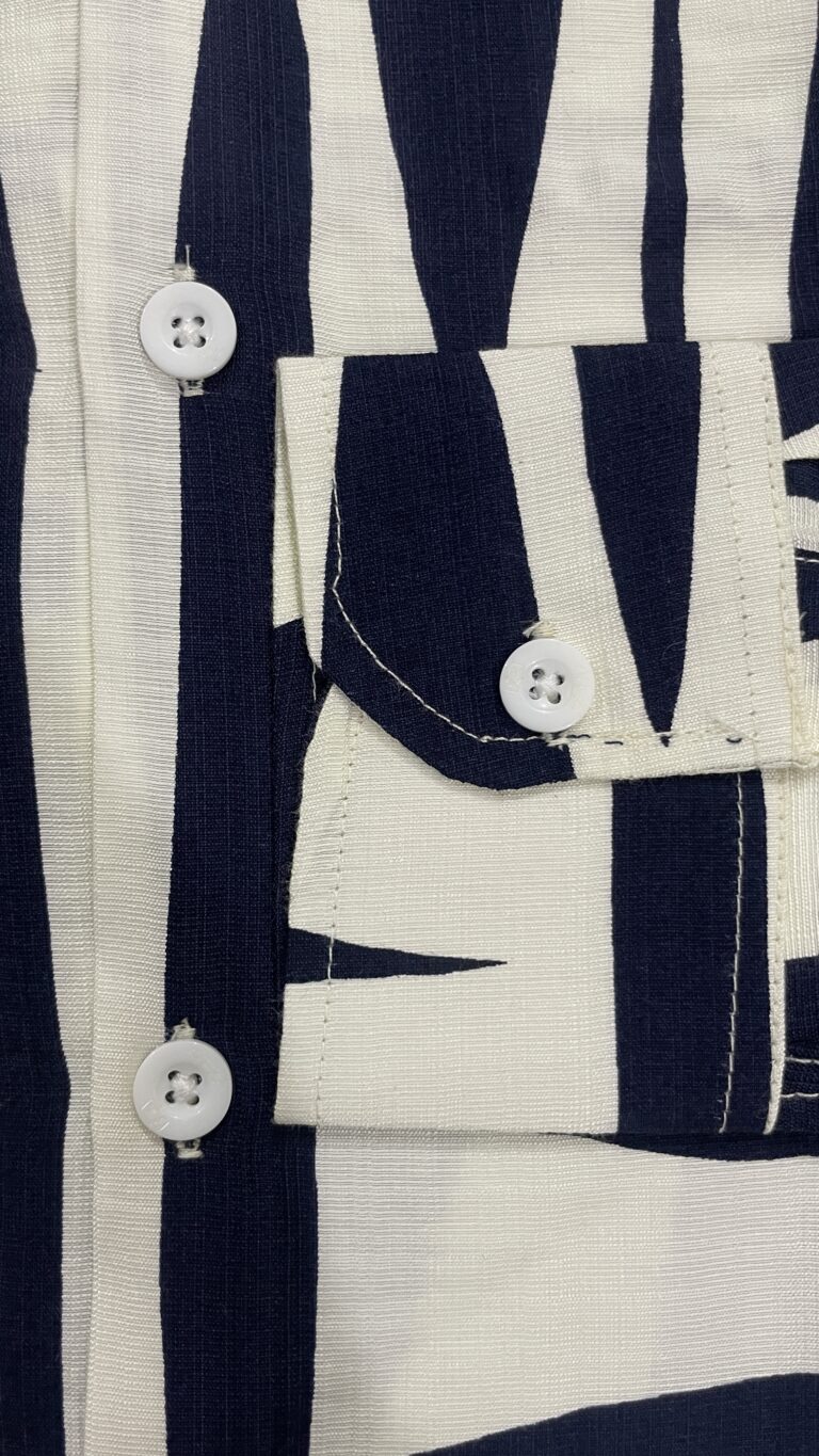 XZENV Navy Line Abstract Shirt