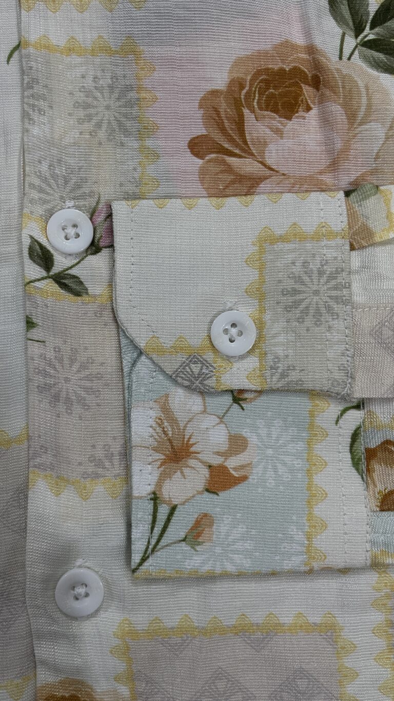 XZENV Vintage Floral Patch Shirt