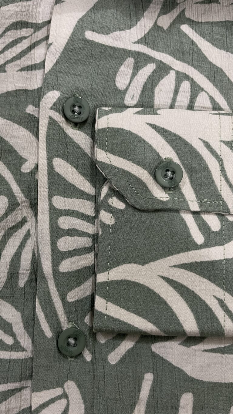XZENV Sage Leaf Print Shirt