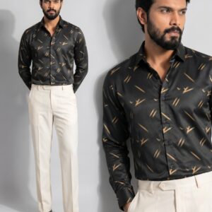 XZENV Black Gold Minimal Shirt